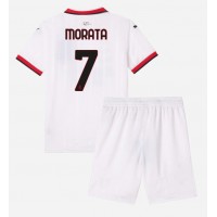 AC Milan Alvaro Morata #7 Auswärts Trikotsatz Kinder 2024-25 Kurzarm (+ Kurze Hosen)